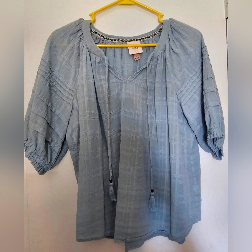 Dusty blue Knox Rose blouse